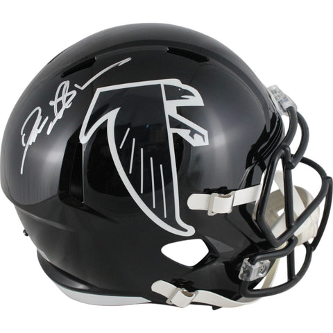 Deion Sanders Autographed Atlanta Falcons F/S Throwback Helmet Beckett 49664