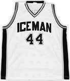 SAN ANTONIO SPURS GEORGE GERVIN AUTOGRAPHED WHITE JERSEY "ICEMAN" JSA 215713