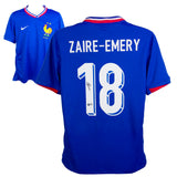 Warren Zaire-Emery Signed France Home Soccer Jersey #18 with Beckett Witness