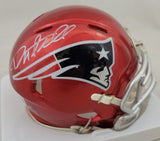 DANNY AMENDOLA SIGNED NEW ENGLAND PATRIOTS FLASH SPEED MINI HELMET BECKETT QR