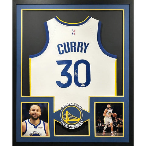 Stephen Curry Autographed Signed Framed Warriors Steph Jersey JSA