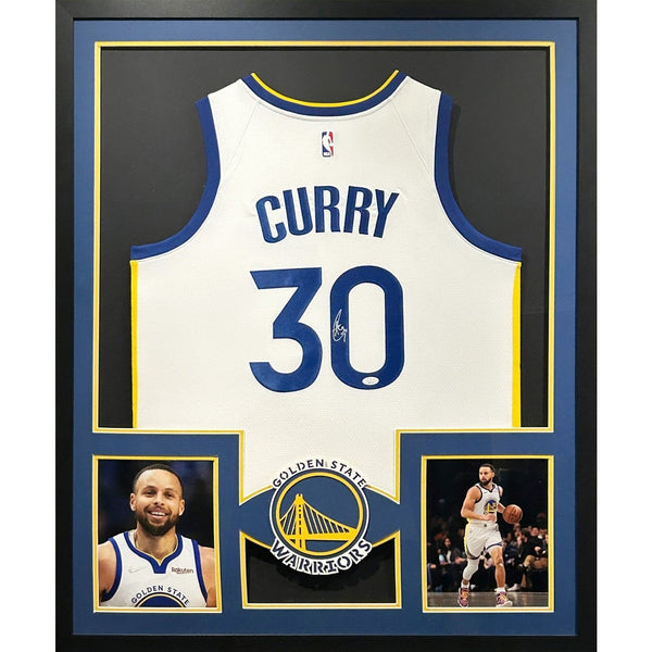 Stephen Curry Autographed Signed Framed Warriors Steph Jersey JSA