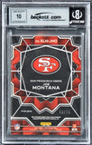 49ers Joe Montana Signed 2022 Panini Spectra ELM #8 #53/75 Card Auto 10 BAS Slab