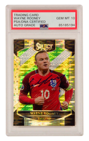 Wayne Rooney Signed 2016-17 Panini Select Soccer Prizm #17 - PSA 10 Autograph