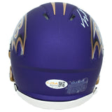 Trey Hendrickson Autographed Baltimore Ravens Alt Purple Rising Mini Helmet JSA