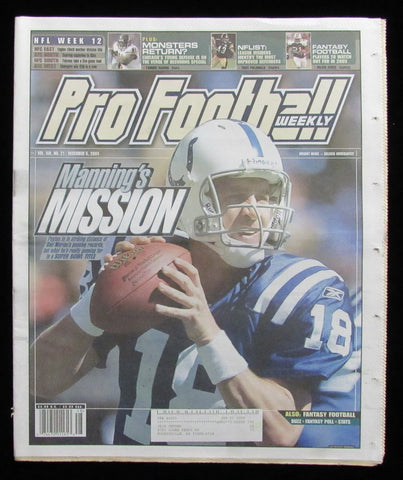 December 6, 2004 Pro Football Weekly Newspaper Peyton Manning on Cover 198250