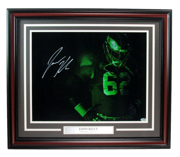 Jason Kelce Signed/Auto 16x20 Photo Philadelphia Eagles Framed PSA/DNA 189788