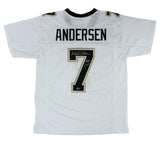 Morten Andersen Signed New Orleans Custom White Jersey With "HOF 2017" Insc.