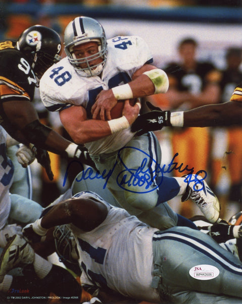 DARYL MOOSE JOHNSTON AUTOGRAPHED DALLAS COWBOYS 8x10 PHOTO JSA