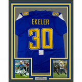 FRAMED Autographed/Signed AUSTIN EKELER 33x42 LA Color Rush Jersey PSA/DNA COA