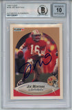 Joe Montana Autographed 1990 Fleer #10B Trading Card BAS 10 Slab 34637