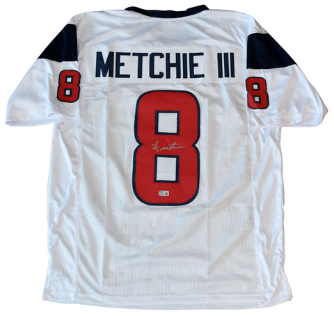 JOHN METCHIE III AUTOGRAPHED SIGNED HOUSTON TEXANS #8 WHITE JERSEY BECKETT