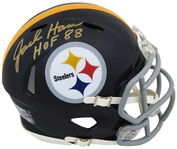 Jack Ham Signed Steelers T/B Riddell Speed Mini Helmet w/HOF'88 (In Gold)-SS COA