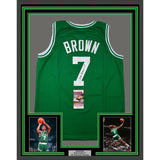 Framed Autographed/Signed Dee Brown 35x39 Boston Green Basketball Jersey JSA COA