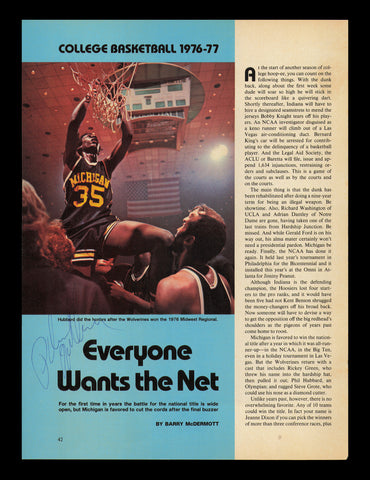 Phil Hubbard Autographed Signed 8x11 Magazine Photo Michigan SKU #238019