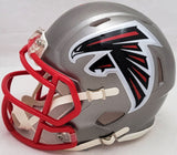 DRAKE LONDON AUTOGRAPHED FALCONS FLASH GRAY SPEED MINI HELMET BECKETT QR 206127