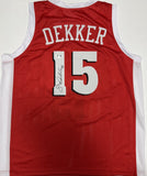 SAM DEKKER Signed Custom Replica Badgers Red Jersey AUTO - BAS