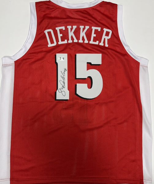 SAM DEKKER Signed Custom Replica Badgers Red Jersey AUTO - BAS