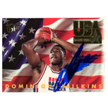 Dominique Wilkins Autographed 1995 Fleer #371 SMEAR Trading Card Beckett 54207