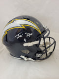 TRE HARRIS SIGNED LOS ANGELES CHARGERS ALTERNATE SPEED REPLICA HELMET BECKETT QR