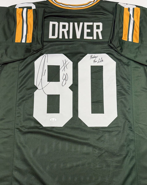 Packers DONALD DRIVER Signed Custom Replica Green Jersey w/ Packer for Life JSA