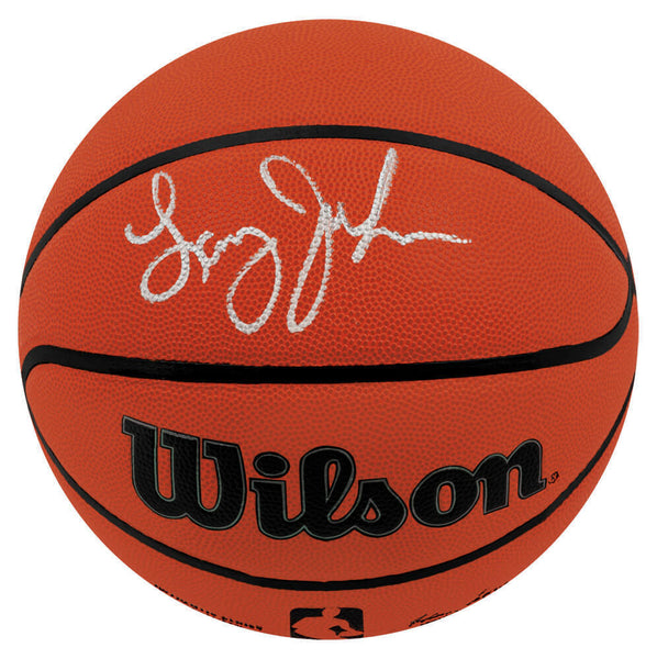 Larry Johnson Signed Wilson Indoor/Outdoor NBA Basketball - (SCHWARTZ COA)
