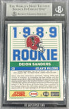 Deion Sanders Signed 1989 Score #246 (AS IS) Atlanta Falcons Card Beckett 40834