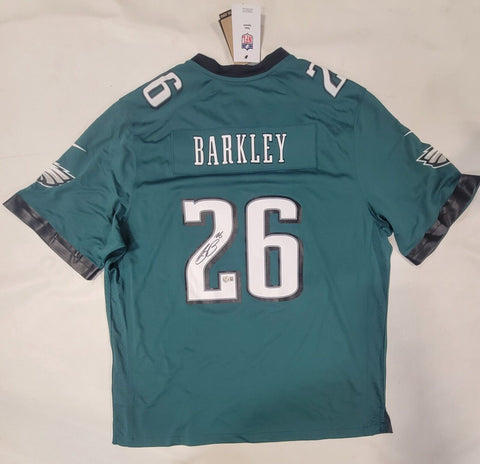 SAQUON BARKLEY SIGNED PHILADELPHIA EAGLES NIKE SCREENPRINT SUPER BOWL JERSEY BAS