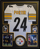 FRAMED PITTSBURGH STEELERS JOEY PORTER JR AUTOGRAPHED SIGNED JERSEY JSA COA