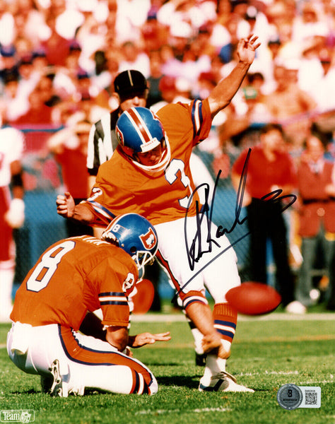 Rich Karlis Autographed Denver Broncos 8x10 Photo Beckett 45206