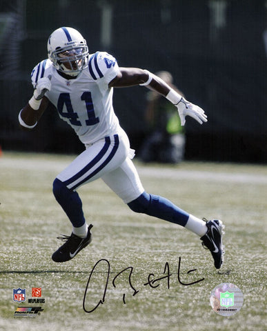 Antoine Bethea Signed Colts White Jersey Action 8x10 Photo - (SCHWARTZ COA)