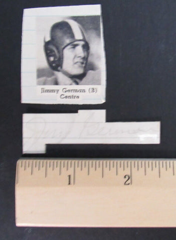 Jimmy German Centre /Washington Redskins QB d.1945 Signed Cut PSA/DNA 150181