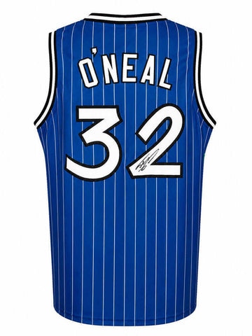 Shaquille O'Neal (MAGIC) Signed Blue T/B Custom Basketball Jersey (SCHWARTZ COA)
