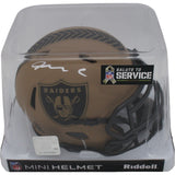 Maxx Crosby Signed Las Vegas Raiders 23 Salute Mini Helmet Beckett 44922