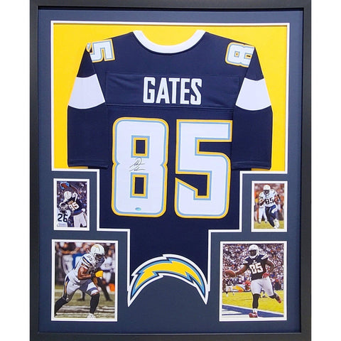 Antonio Gates Autographed Signed Framed San Diego Chargers Jersey SCHWARTZ