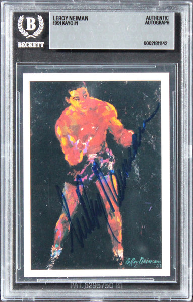 Leroy Neiman Authentic Signed 1991 Kayo #1 Card Autographed BAS Slabbed