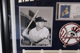 Mickey Mantle Autographed Post Card w/ Photos Framed PSA COA
