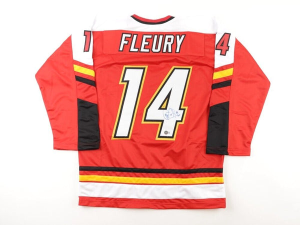 Theoren Fleury Signed Calgary Flames Jersey (Becket) 1989 Stanley Cup Champion
