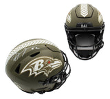 Ray Lewis Signed Baltimore Ravens Speed Flex Auth Salute to Service NFL Helmet