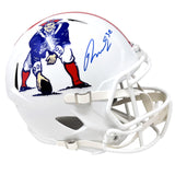 Rhamondre Stevenson Patriots Signed Riddell Throwback Replica Helmet JSA