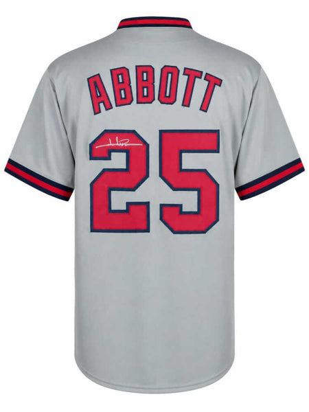 Jim Abbott Signed Grey Custom Baseball Jersey - (SCHWARTZ SPORTS COA)