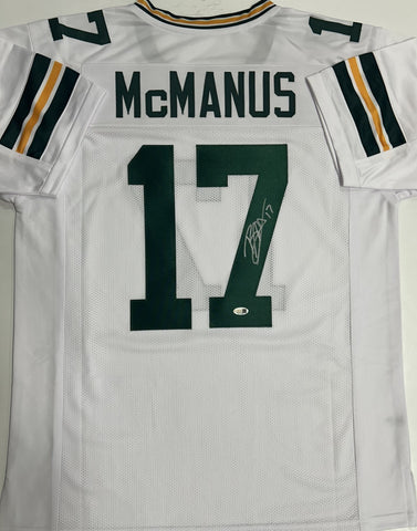 BRANDON MCMANUS - Signed Custom White Jersey AUTO - Green Bay Packers - BAS
