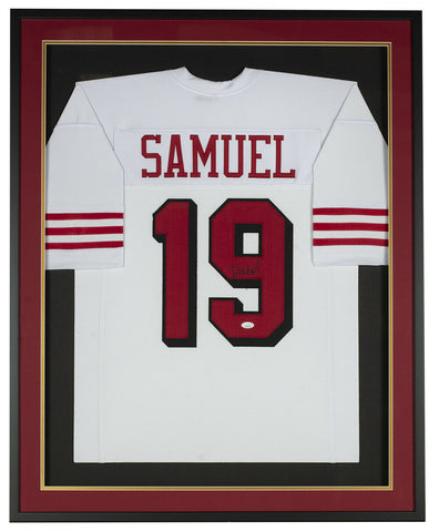 Deebo Samuel Signed Framed Custom White Pro Style Football Jersey JSA ITP