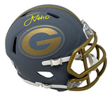 Jordan Love Signed Green Bay Packers Slate Mini Speed Helmet 2 BAS