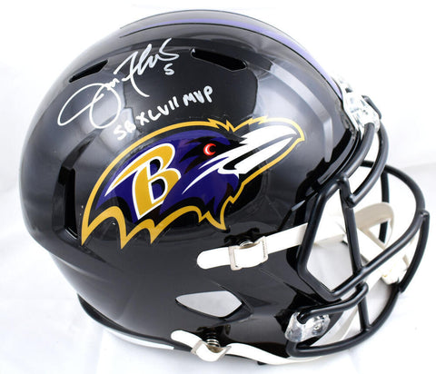Joe Flacco Autographed Baltimore Ravens F/S Speed Helmet w/SB MVP-Beckett W Holo
