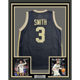 Framed Autographed/Signed Braden Smith 35x39 Purdue Black Jersey JSA COA