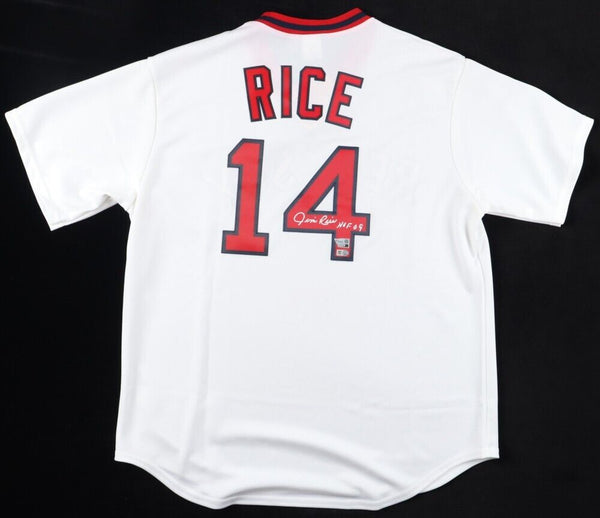 Jim Rice Signed Boston Red Sox Majestic Jersey Inscribed HOF 09 (Fanatics & MLB)