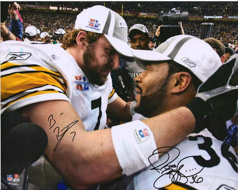 Jerome Bettis & Ben Roethlisberger Pittsburgh Steelers Signed 16x20 SB XL Photo
