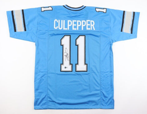 Daunte Culpepper Signed Detroit Lions Jersey (Beckett) Ex-U.C.F. Quarterback