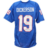 Eric Dickerson Autographed College Style Blue XL Jersey Beckett Witness 50757